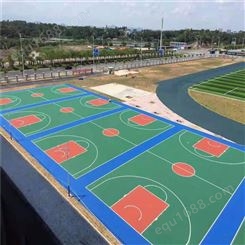 柳州一个塑胶篮球场校园操场塑胶跑道